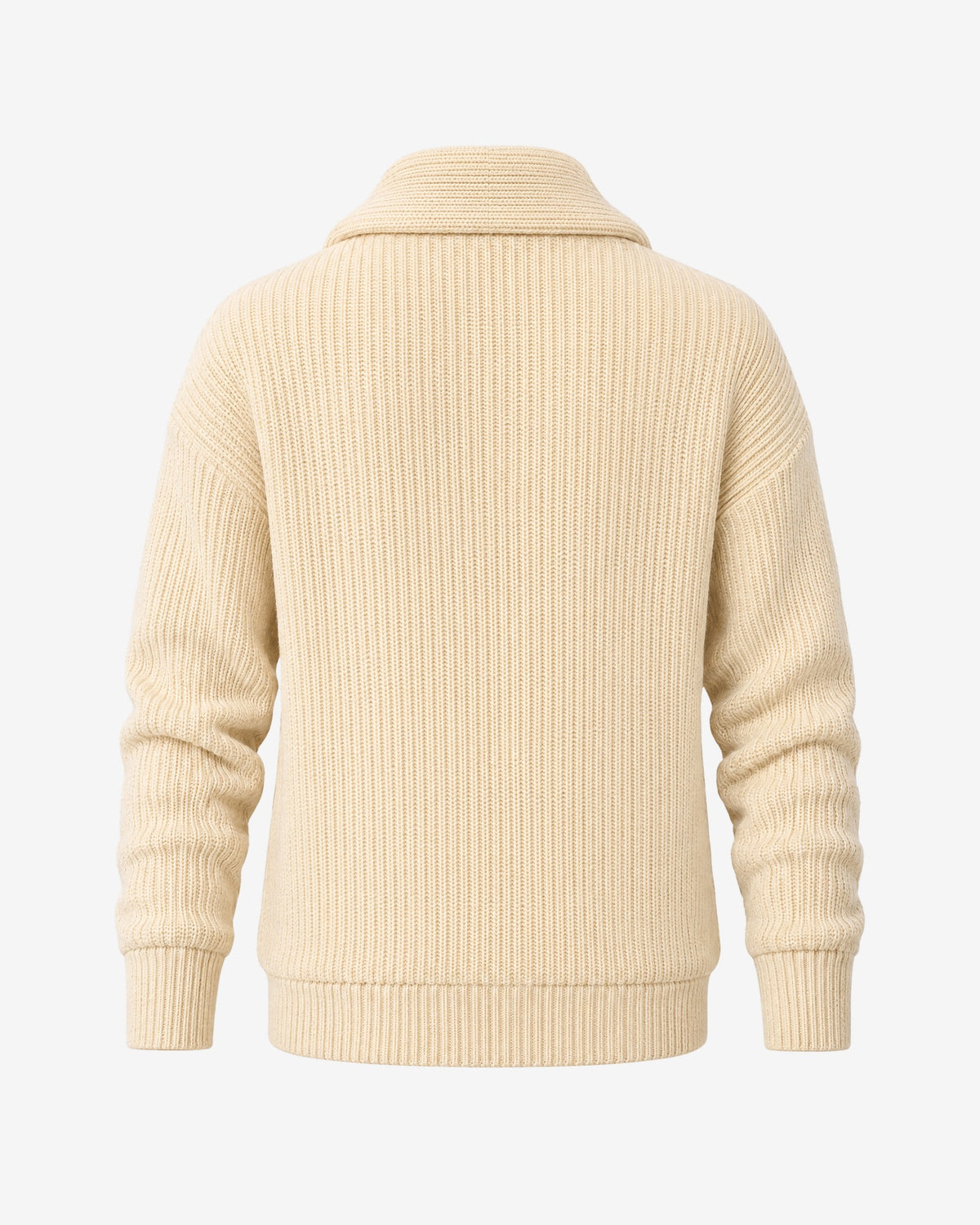 Antibes Shawl Collar Cardigan in Oat – back view
