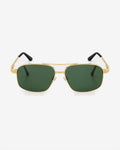 Aviator Sunglasses in Gold / Green – front view