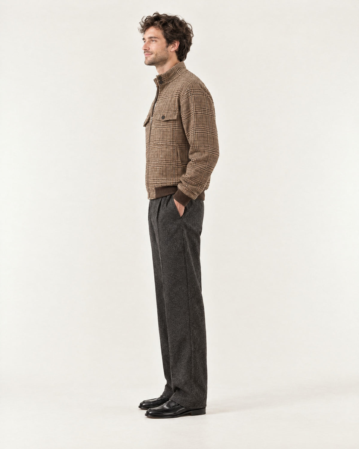 Cap Ferrat Harrington Jacket – on model, side view
