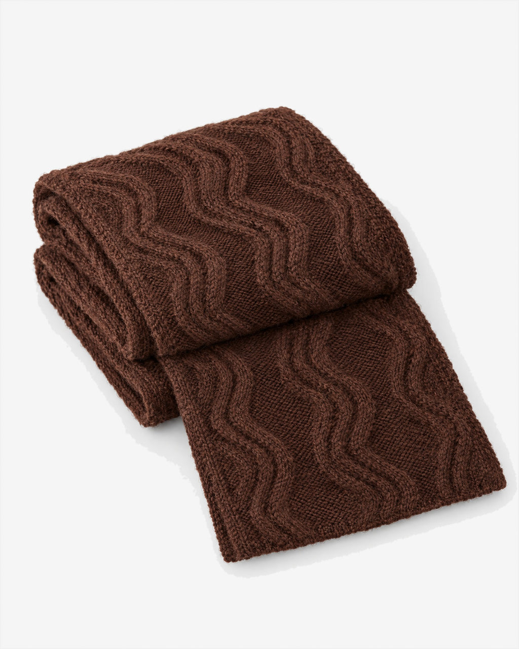 Èze Cable Scarf in Brown – detail
