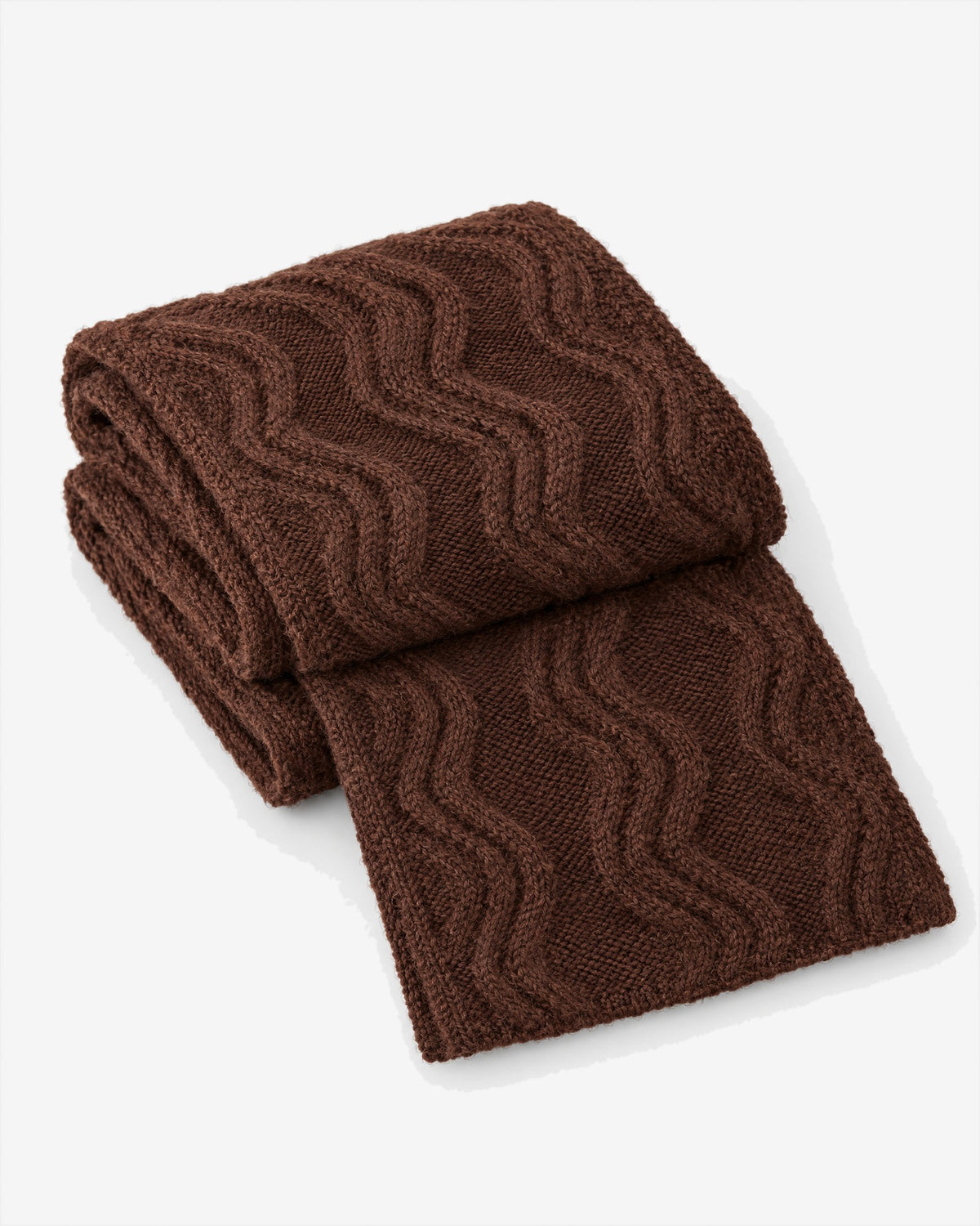 Èze Cable Scarf in Brown – detail