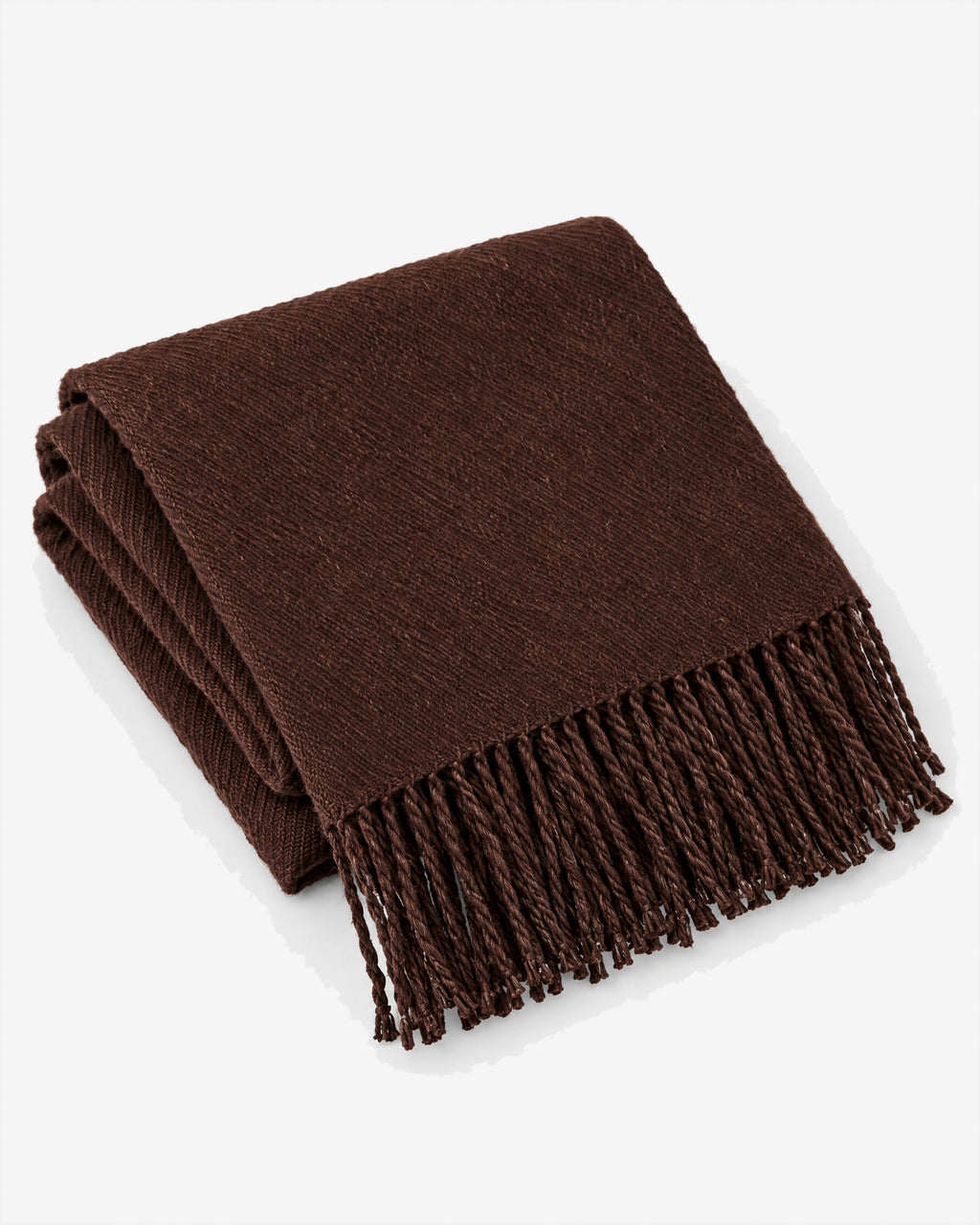 Èze Fringe Scarf in Chocolate – detail