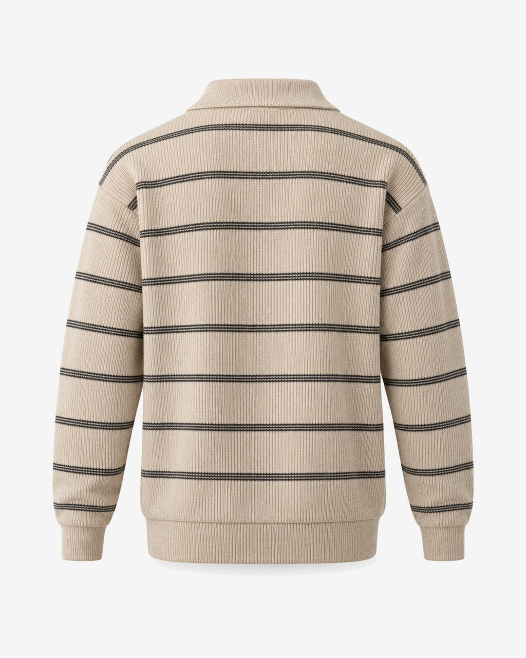 Garoupe Striped Rugby Knit in Oat Stripe – back view
