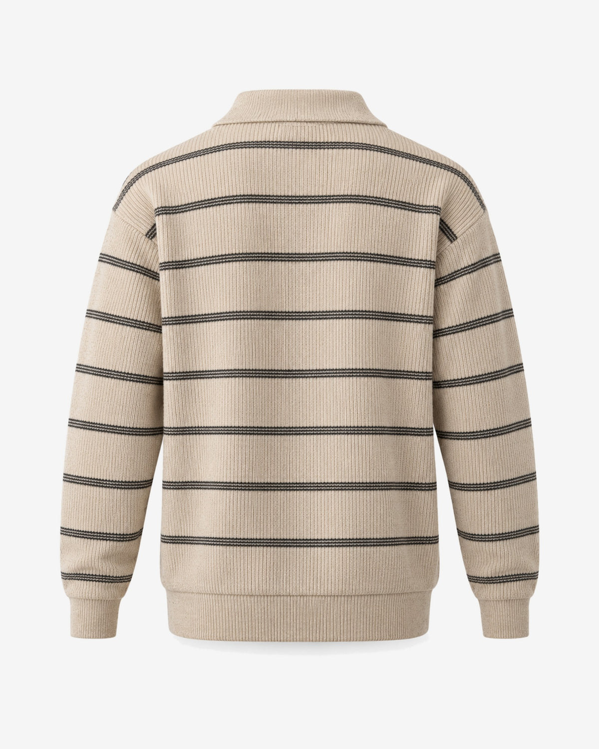 Garoupe Striped Rugby Knit in Oat Stripe – back view