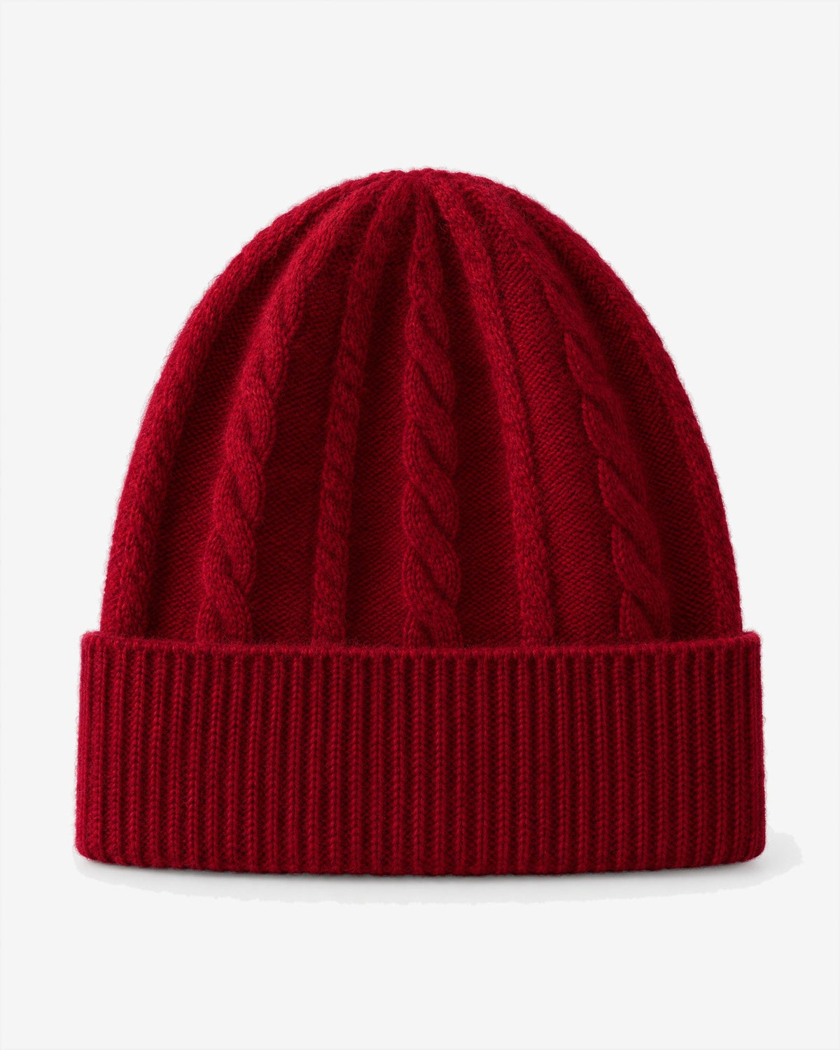 Auron Knit Beanie in Burgundy – front view
