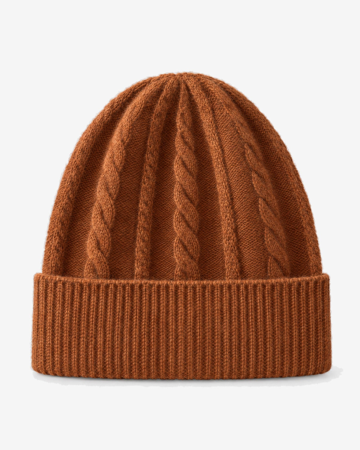 Auron Knit Beanie in Caramel – front view