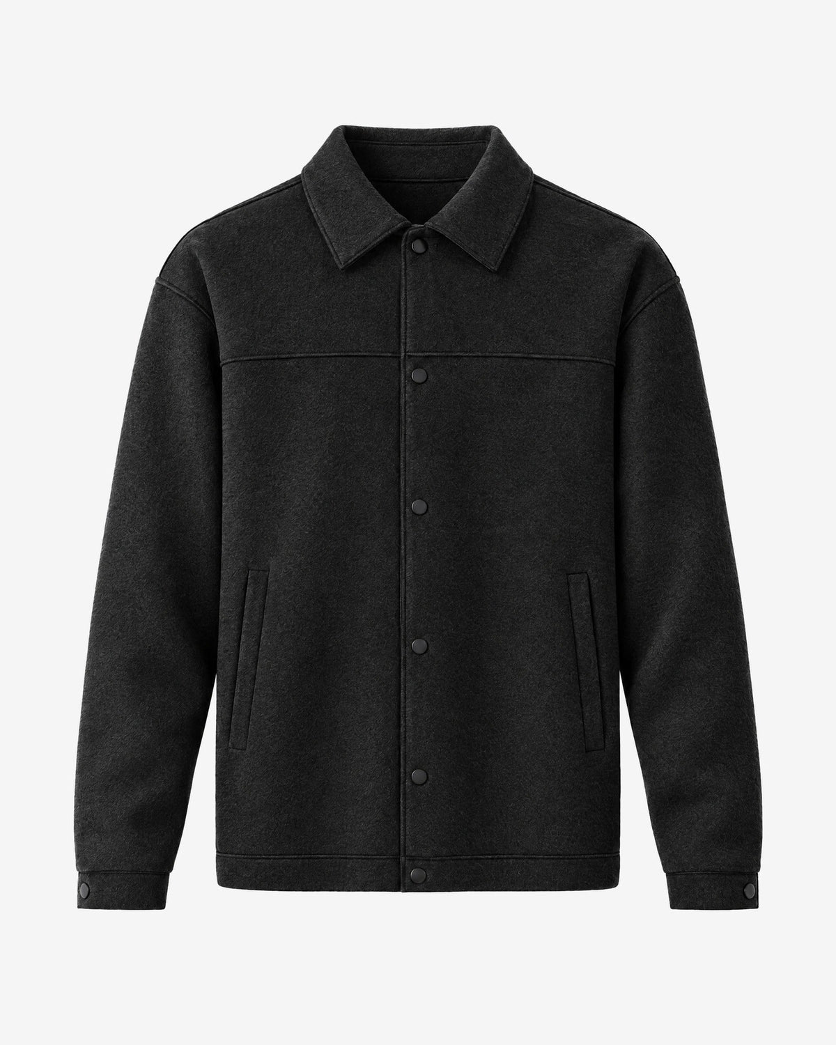 Brougham Shirt Jacket in Black – front view