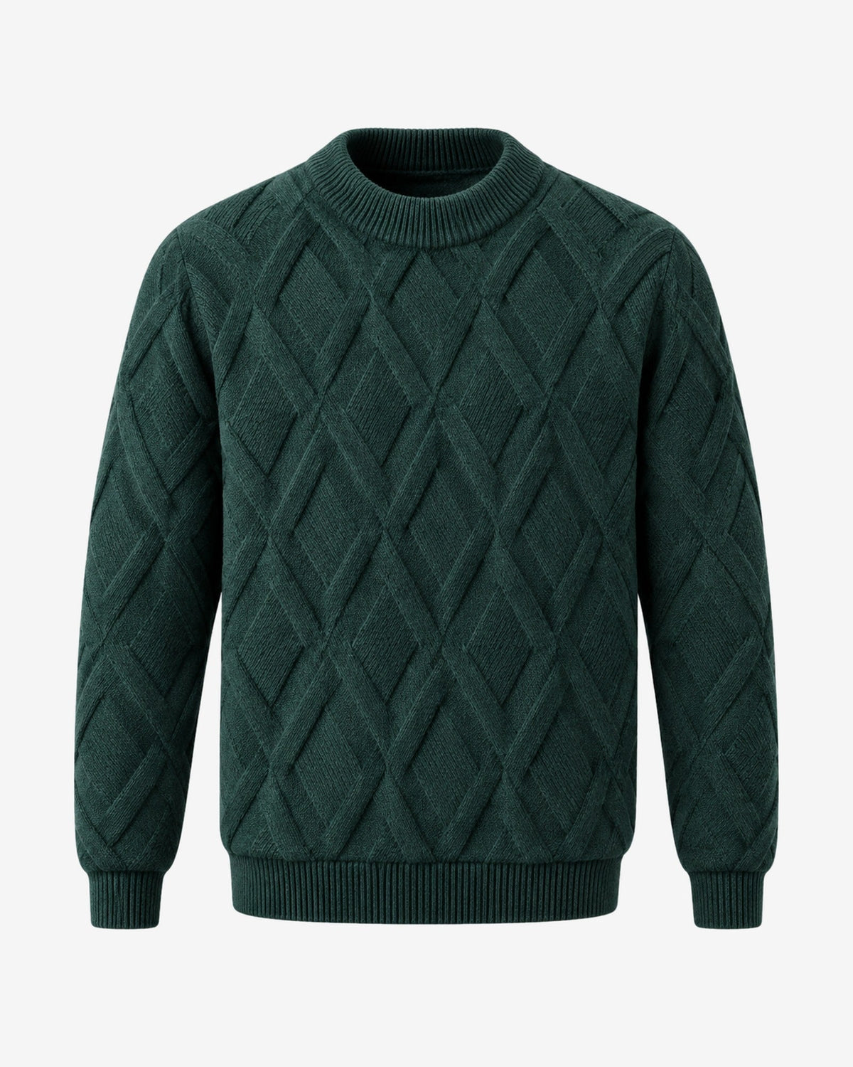Cimiez Diamond Cable Sweater in Forest – front view