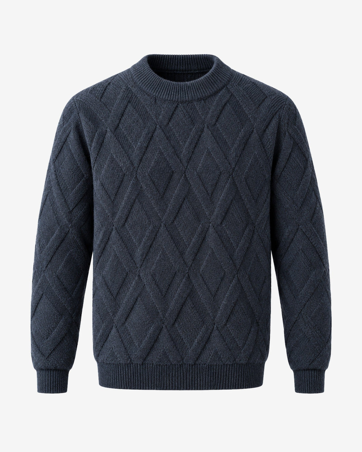 Cimiez Diamond Cable Sweater in Grey – front view