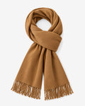 Èze Fringe Scarf in Camel – front view