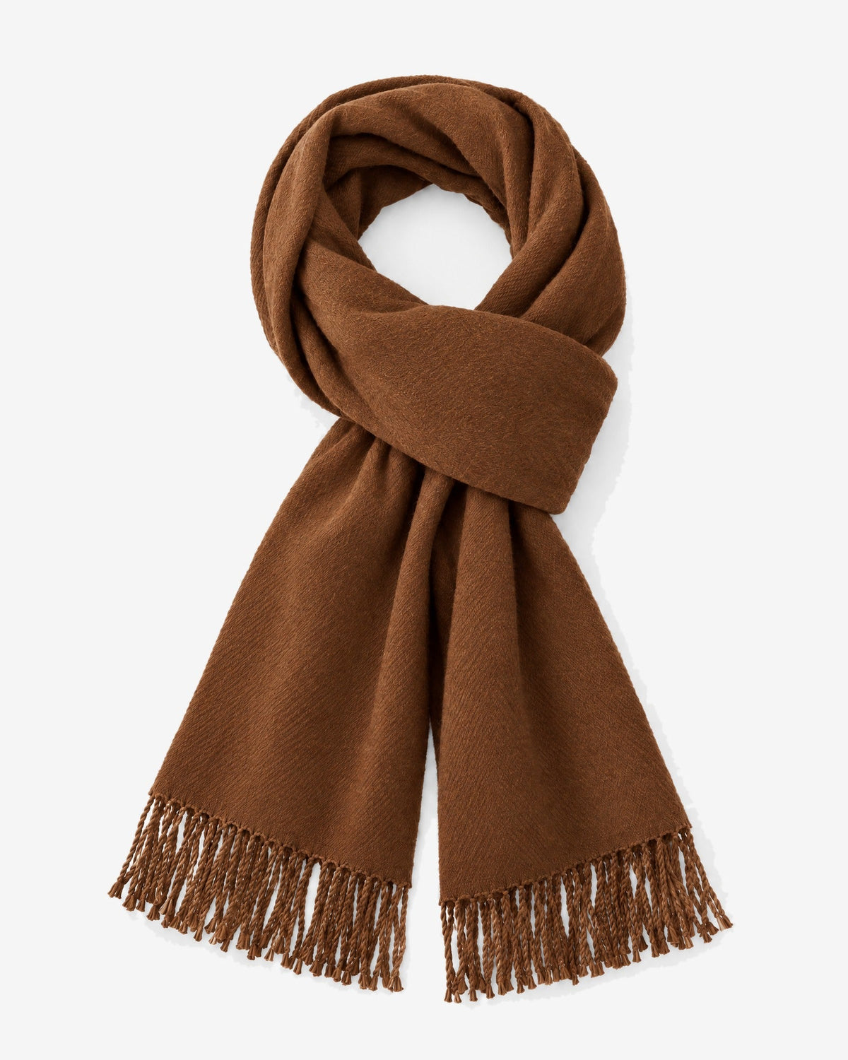 Èze Fringe Scarf in Caramel – front view