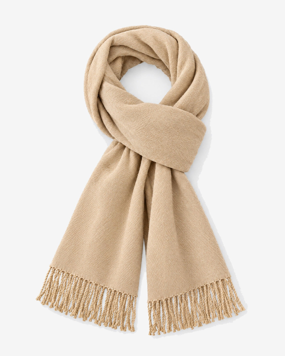 Èze Fringe Scarf in Oat – front view