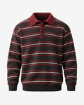 Hercule Striped Rugby Polo in Burgundy – front view