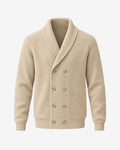 Lérins Double-Breasted Cardigan in Oat – front view
