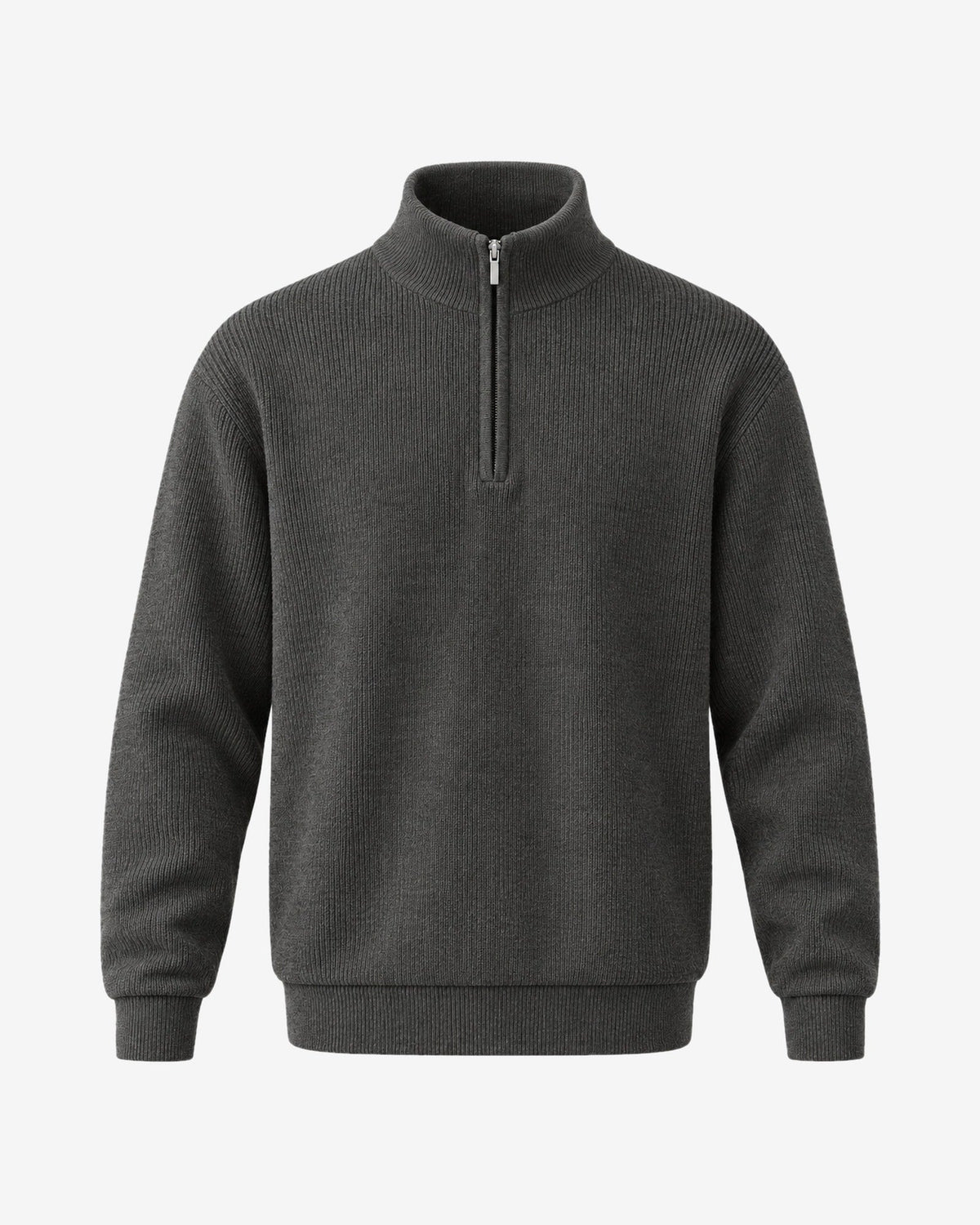 Menton Quarter-Zip Sweater in Charcoal – front view