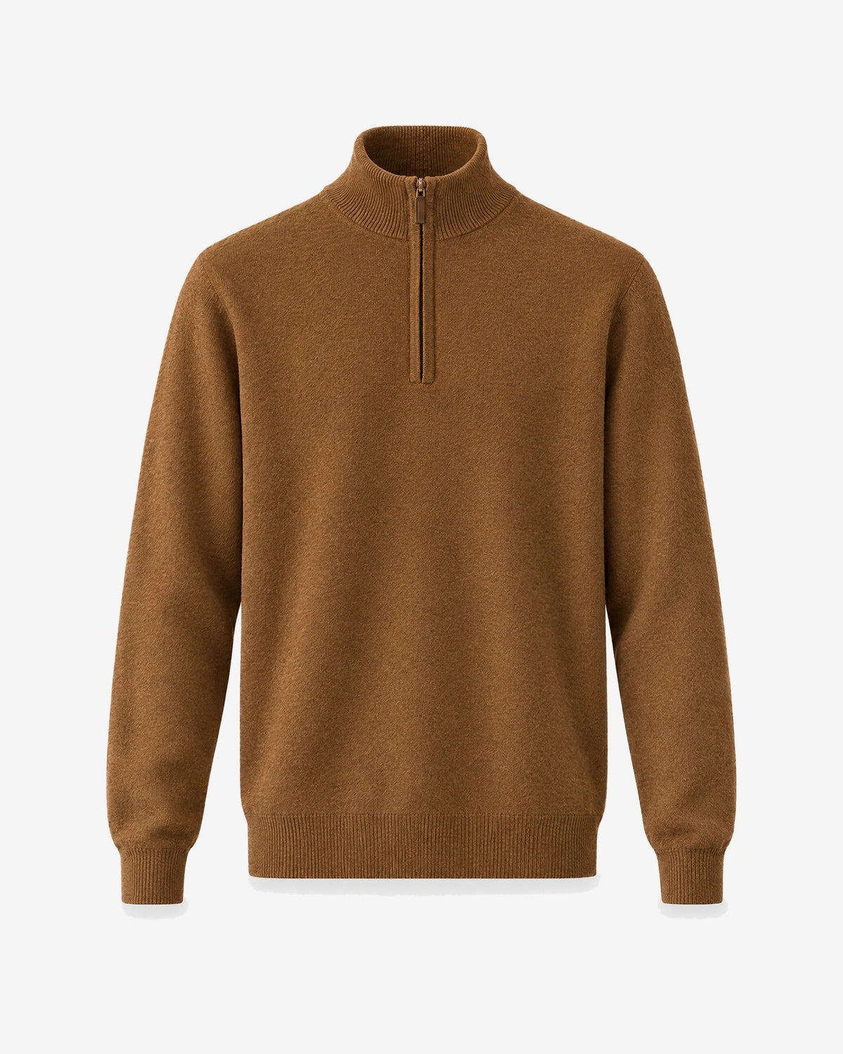 Menton Relaxed Quarter-Zip in Caramel – front view