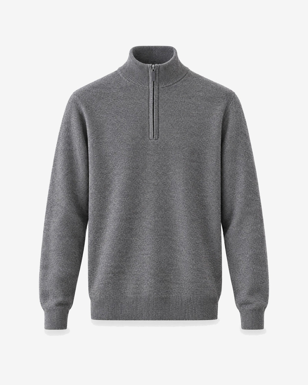 Menton Relaxed Quarter-Zip in Grey – front view