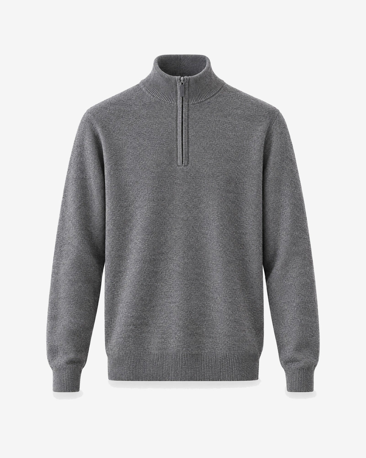Menton Relaxed Quarter-Zip in Grey – front view