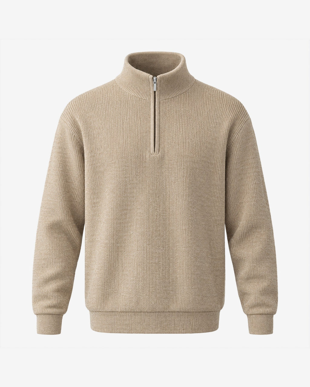 Menton Quarter-Zip Sweater in Sand – front view