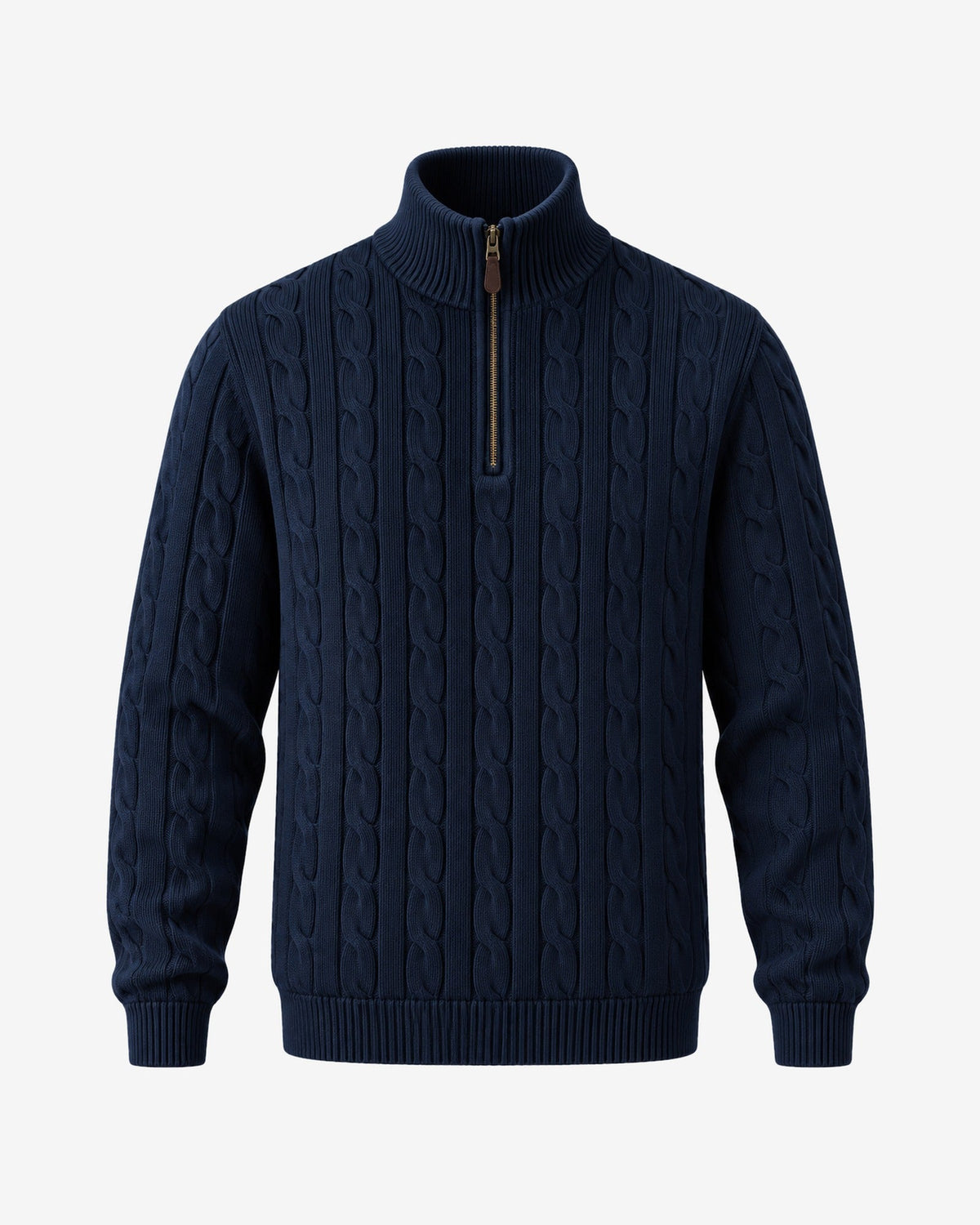 Mistral Cable Quarter-Zip in Navy – front view